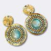 Clip Earrings Blue Luminous Halo | Gold