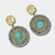 Blue Luminous Halo Earrings | Gold