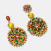 Orange Yellow Beads Earrings | Gold