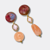 Pink Resin Crystal Earrings | Gold