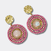 Pink Luminous Halo Earrings | Gold