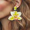 Yellow Hawaiian Flower Earrings | Gold