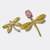 Pink Dragonfly Earrings | Gold