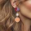 Pink Resin Crystal Earrings | Gold