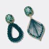 Dark Green Drop Earrings | Gold