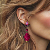 Clips Bordeaux Fuchsia Agate | Gold