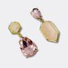 Pastel Rose Quartz Earrings | Gold