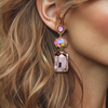 Pink AB Earrings | Gold