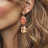 Pink Agate Crystal Earrings | Gold