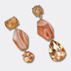 Pink Agate Crystal Earrings | Gold