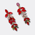 Pink & Red Leafs Earrings | Gold