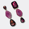 Purple Agate Crystal Earrings | Gold