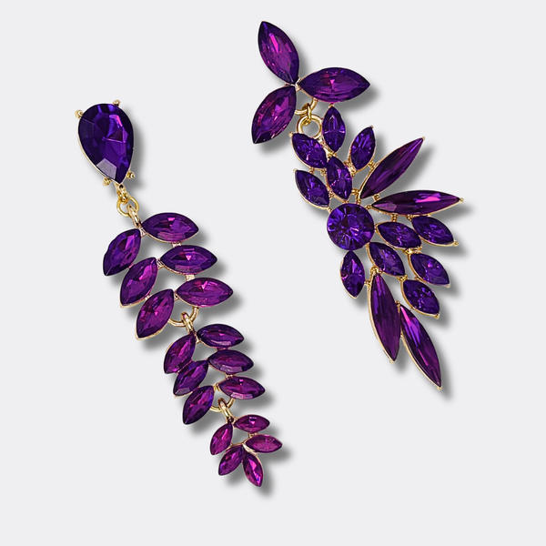 Purple Leafs Earrings | Gold