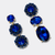 Royal Blue Crystal Earrings | Gold