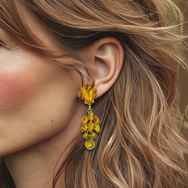 Sunny Yellow Earrings | Gold