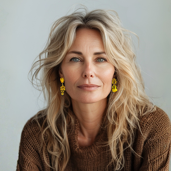 Sunny Yellow Earrings | Gold