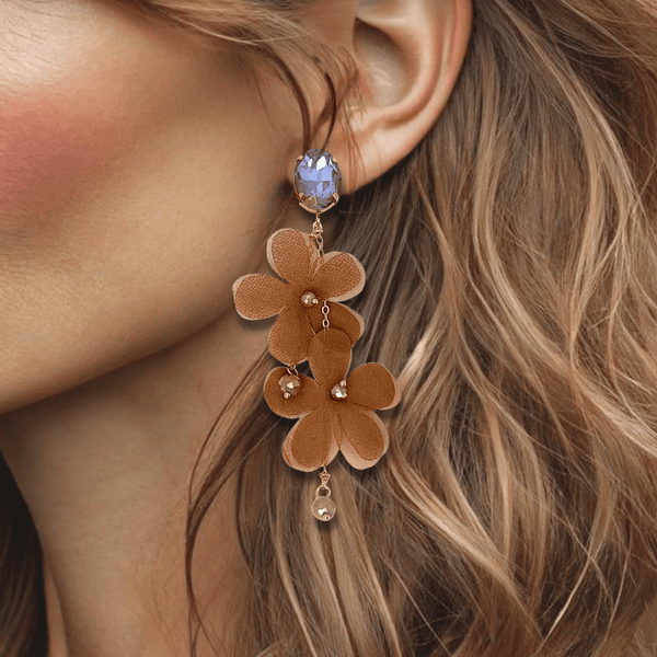 AB Camel Bloom Earrings | Gold - Muze Earrings