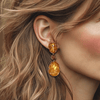 Amber Orange Agate Earrings | Gold - Muze Earrings