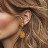 Amber Orange Agate Earrings | Gold - Muze Earrings