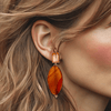 Amber Orange Earrings | Gold - Muze Earrings