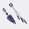 Amethyst Triangle Earrings | Silver - Muze Earrings
