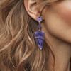 Amethyst Triangle Earrings | Silver - Muze Earrings