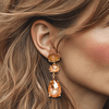 Apricot Stripe Agate II Earrings | Gold - Muze Earrings