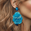 Aqua Blue Shell Earrings | Gold - Muze Earrings