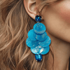 Aqua Blue Shells Earrings | Silver - Muze Earrings