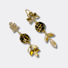 Beige Crystal Leopard Earrings | Gold - Muze Earrings