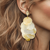 Beige Shell Earrings | Gold - Muze Earrings