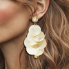 Beige Shell Earrings | Gold - Muze Earrings