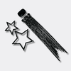 Big Black Strass Stars Earrings | Silver - Muze Earrings