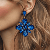 Big Blue Glam Earrings | Gold - Muze Earrings
