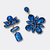 Big Blue Glam Earrings | Gold - Muze Earrings