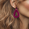 Big Fuchsia Earrings | Gold - Muze Earrings