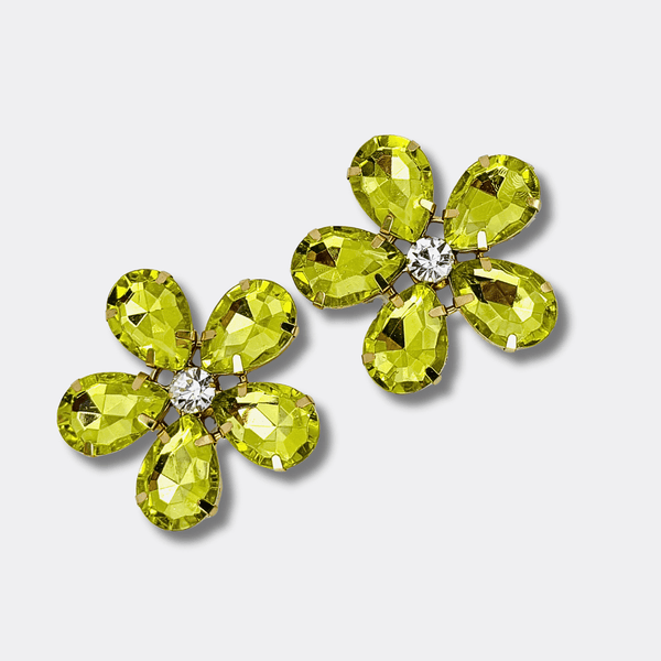 Big Yellow Flower Earrings | Gold - Muze Earrings