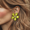 Big Yellow Flower Earrings | Gold - Muze Earrings