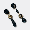 Black Agate Leopard Earrings | Gold - Muze Earrings