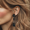 Black Agate Leopard Earrings | Gold - Muze Earrings