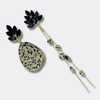 Black Crystal Dalmatian Earrings | Gold - Muze Earrings