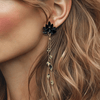 Black Crystal Dalmatian Earrings | Gold - Muze Earrings