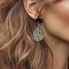 Black Crystal Dalmatian Earrings | Gold - Muze Earrings