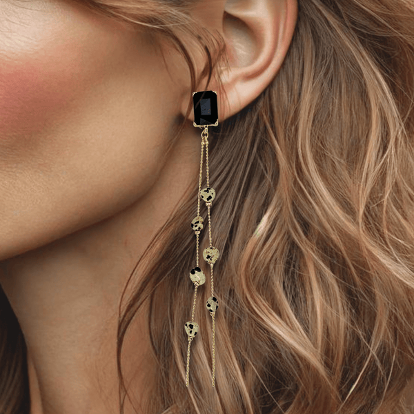 Black Dalmatian III Earrings | Gold - Muze Earrings