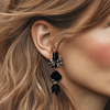 Black facet Agate Earrings | Gold - Muze Earrings