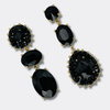 Black Facet Drop Earrings | Gold - Muze Earrings