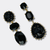 Black Facet Drop Earrings | Gold - Muze Earrings