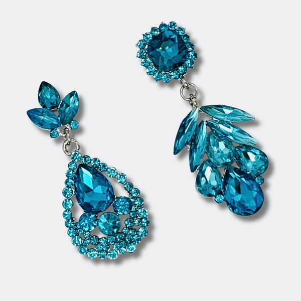 Blue Crystal Earrings | Silver - Muze Earrings
