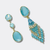 Blue Facet Earrings | Gold - Muze Earrings