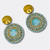 Blue Luminous Halo Earrings | Gold - Muze Earrings